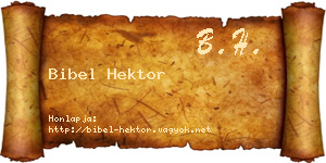Bibel Hektor névjegykártya
